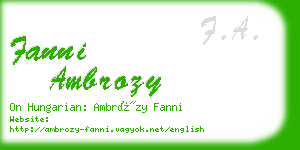 fanni ambrozy business card